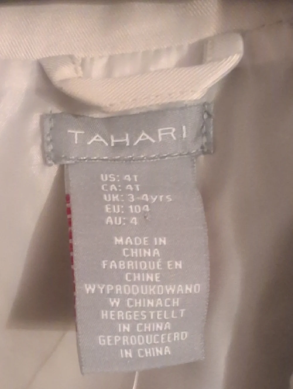 Tahari Cream Double-Breasted Kids Trench Coat with Belt